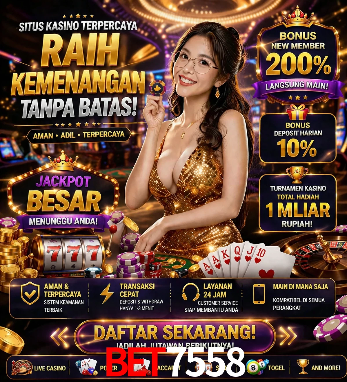 Roleta e blackjack Bet7558